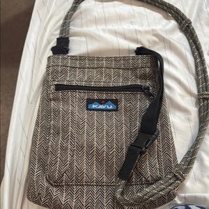 KAVU Black and Gray Messenger Bag with Adjustable Strap